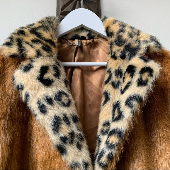 Topshop boutique faux fur overcoat size uk 12 - Picture 5 of 11